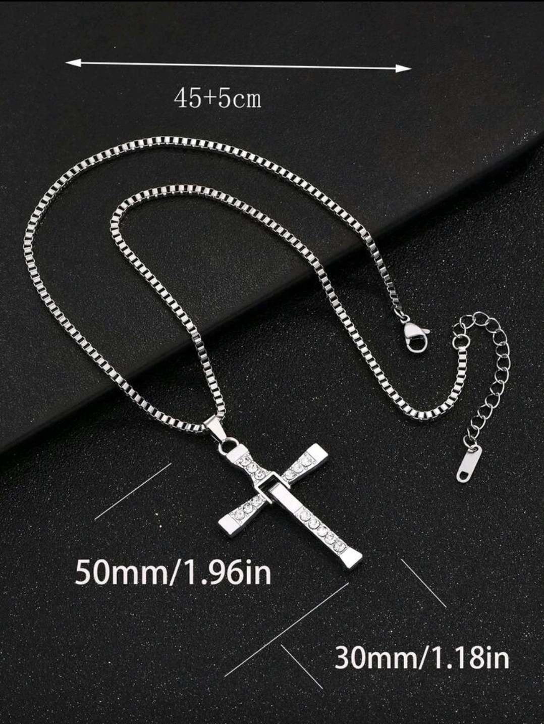 CADENA DE CRUZ QUE DE DOBLA DE METAL C22